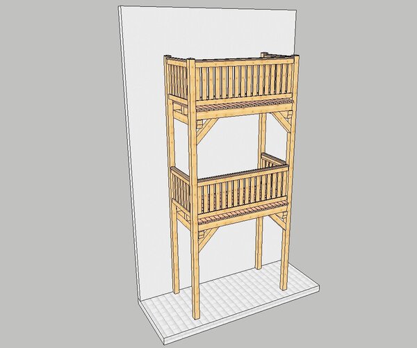 Balkon mit 4 Stützen bis 4,50 m Breite