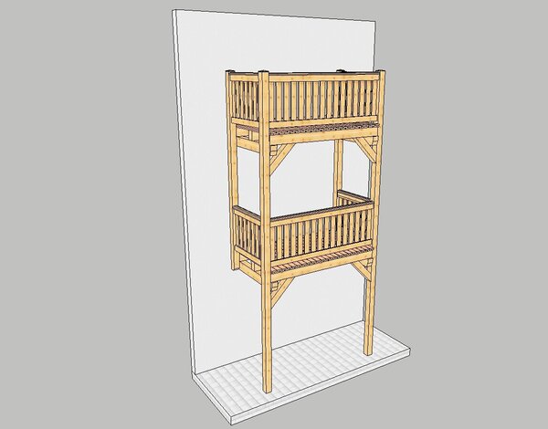 Balkon mit 2 Stützen bis 4,50 m Breite