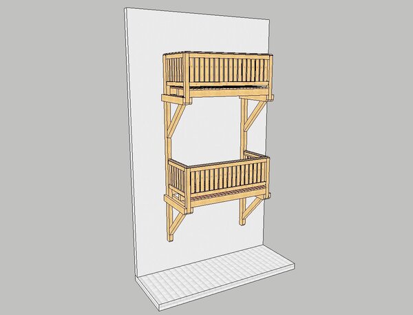 Balkon mit 2 Stützen bis 3,50 m Breite